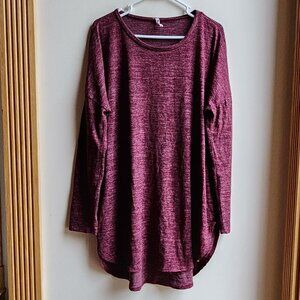 Beeson River Cranberry Chenille Scoop Neck Jersey Sweater Size XL